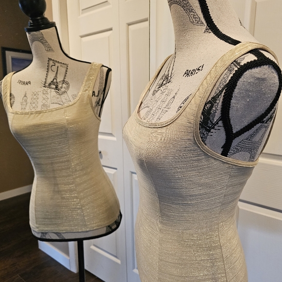 Gold Dressy Tank with built-in bra - Picture 1 of 8